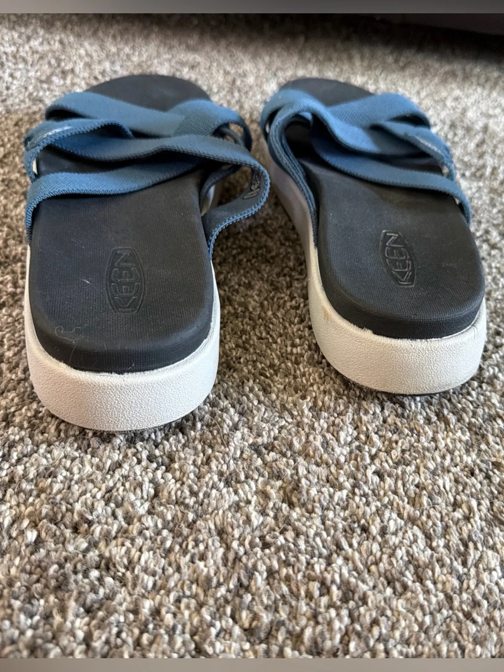 Keen Navy Blue Elle Slides Crisscross Strap Sandals